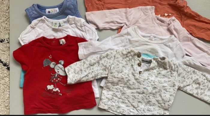 Lots de t-shirt manches courtes et longues 1 mois