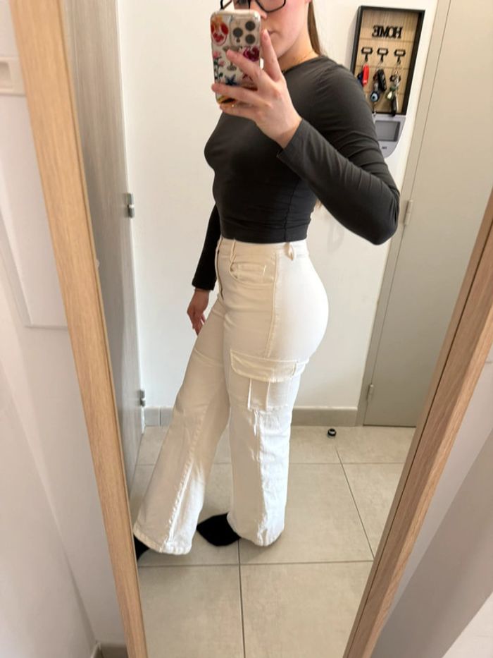 Cargo droit beige crème - photo numéro 5