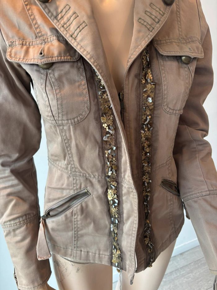 Veste en jeans Morgan de toi beige - photo numéro 6