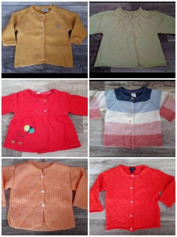 lot gilets fille taille 6 mois