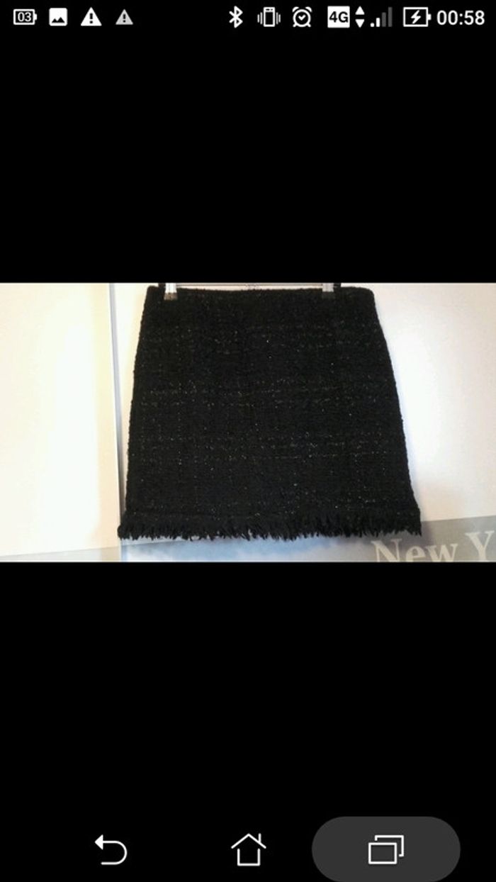 Jupe noire tweed aspect brillant etat neuf - photo numéro 4