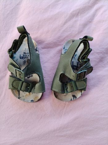 Sandales été garçon TAO vertes 6-12 mois