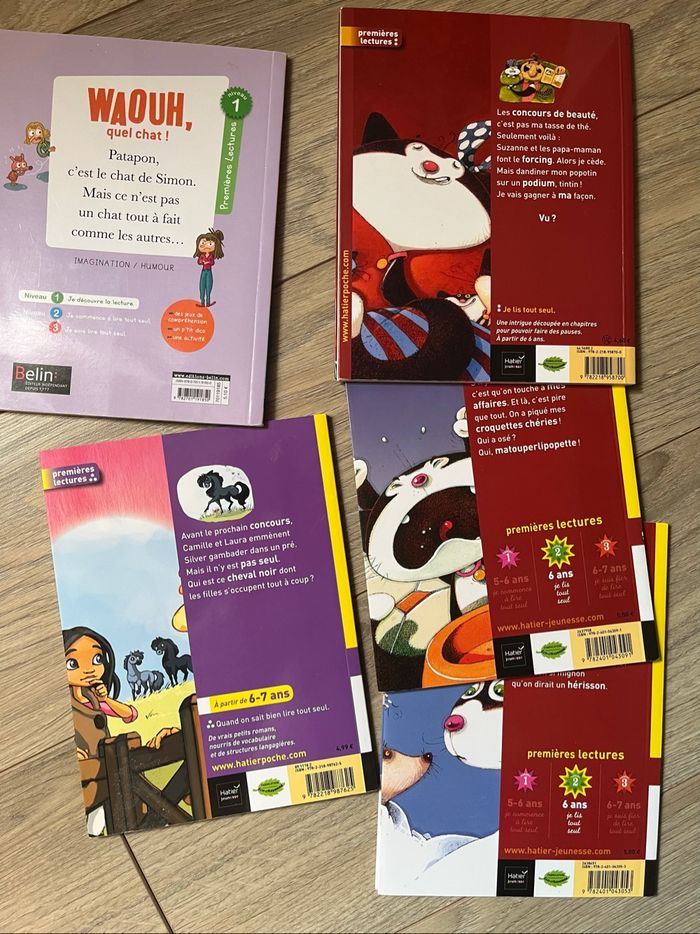 Lot de livres premières lectures: chat, cheval 6-7ans hatier jeunesse - photo numéro 2