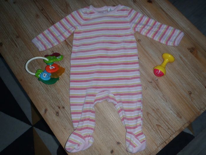 pyjama velours à rayures