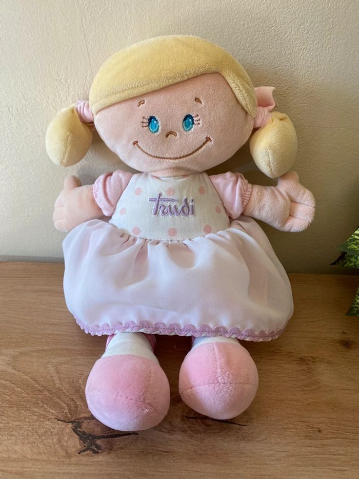 Doudou poupée fille blonde couette danseuse ballerine rose Trudi - photo numéro 2