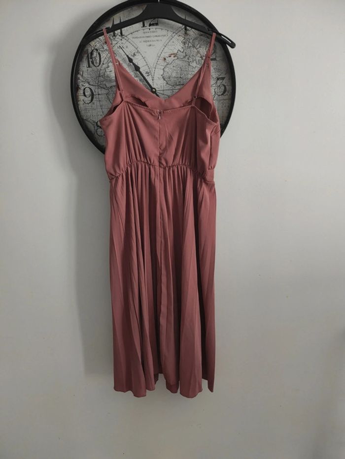 Robe mi longue rose idéale cérémonie taille L - photo numéro 3