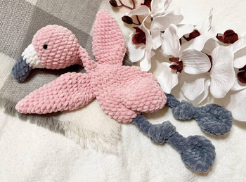 🦩 Doudou Flamant Rose au crochet – Fait main avec amour 🧶💖