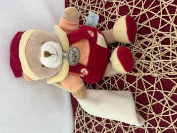 BABY NAT' Doudou ours rouge orange jaune mem pacap