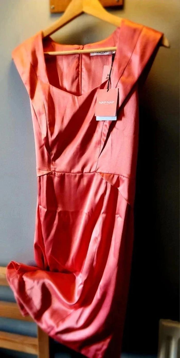 Robe satinée corail Naf Naf - photo numéro 2