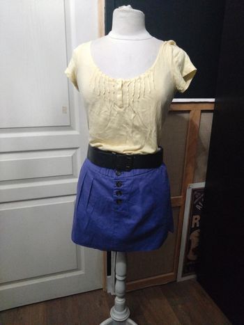 Jupe violette esprit t 38 neuve été