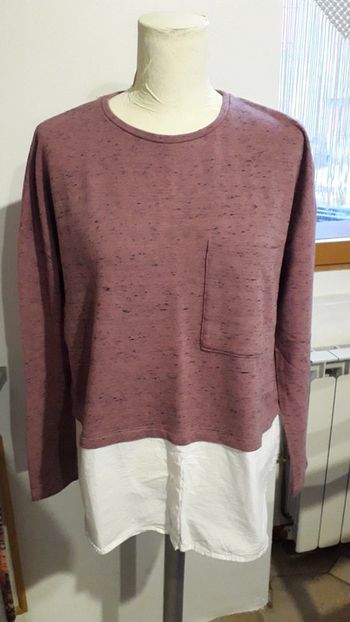 Tunique tee-shirt 2 effets vieux rose