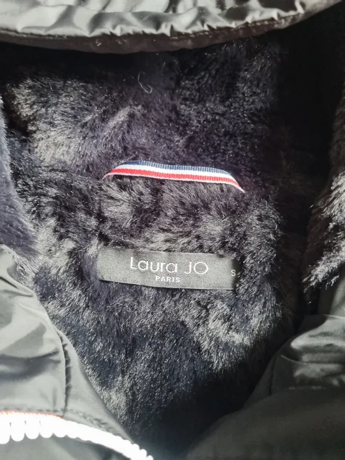 Manteau / Parka mi-longue imperméable fourrée noire. Taille S. Laura Jo. TBE - photo numéro 5