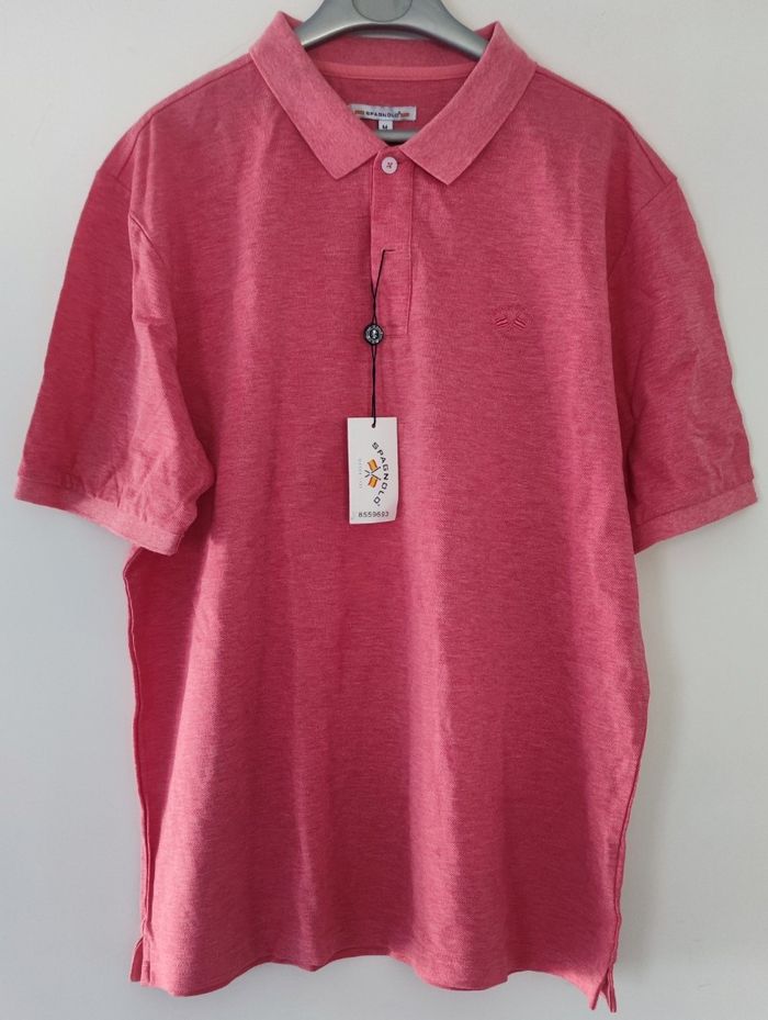 Polo manches courtes pour homme marque Spagnolo taille M couleur rose - photo numéro 3