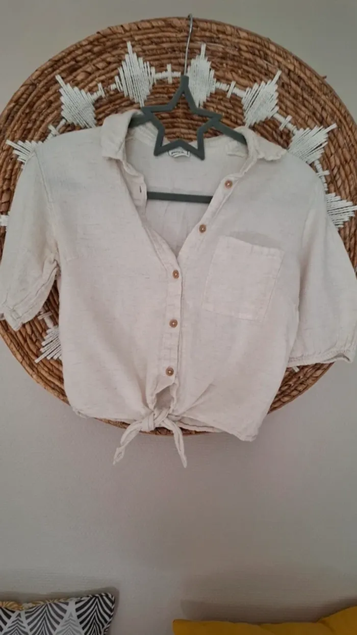 Chemise nouée lin coton