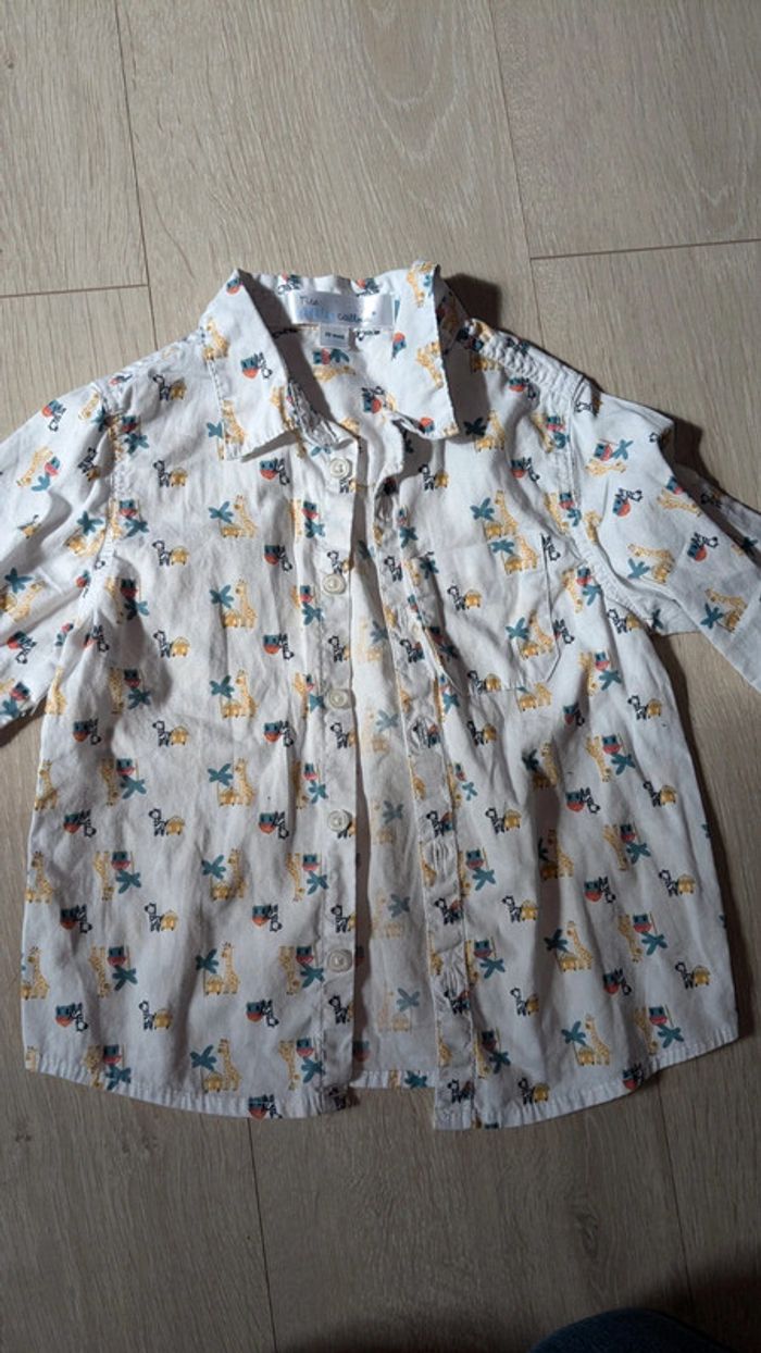 Chemise blanche à motifs girafes 23 mois - photo numéro 2