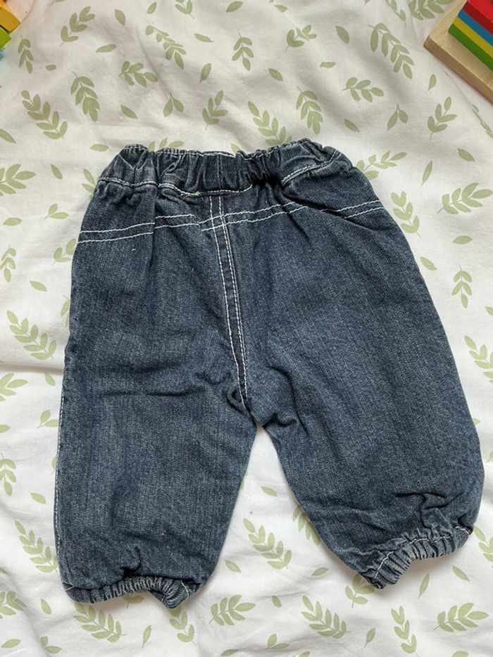 jean bleu doublé resserré au bas des jambes pressions entre les jambes kimbaloo 1 mois - photo numéro 5