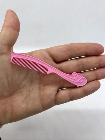Peigne rose Quick curl vintage 1984 Day to night Barbie féerie Mattel rose