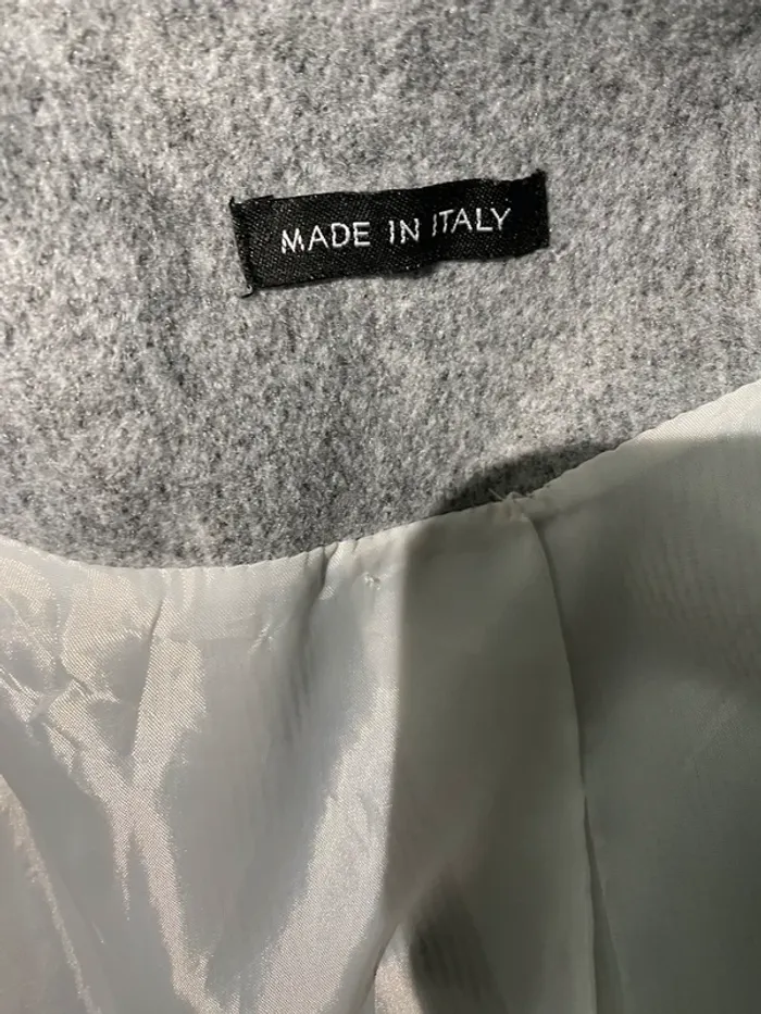 Manteau droit gris clair Made in Italy - photo numéro 4