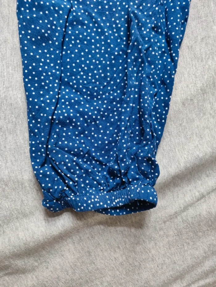 Pantalon léger Tex taille L bleu et blanc - photo numéro 3