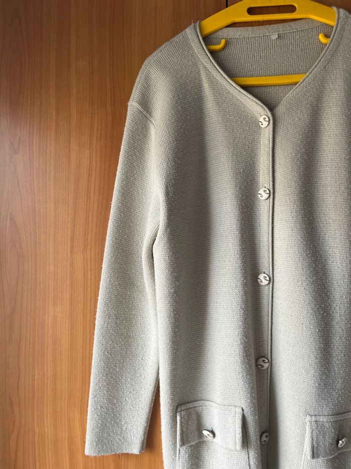 Gilet long gris grande taille - photo numéro 2
