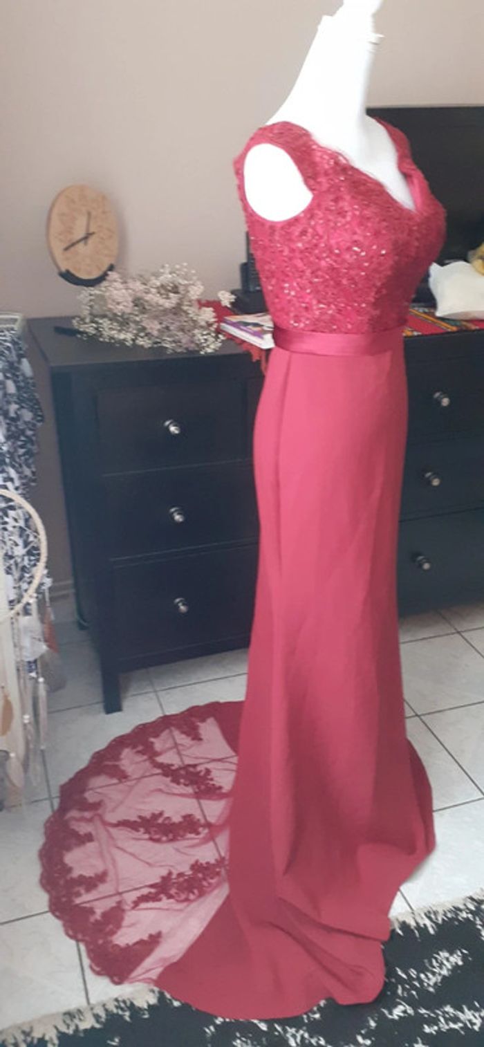 robe sirène bordeaux - photo numéro 2