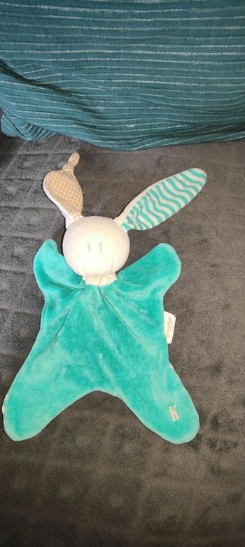 Lapin vert et blanc coton bio keptin-jr