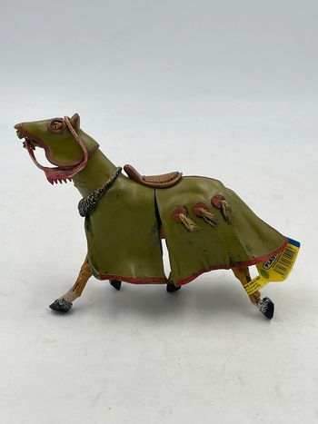 Figurine cheval médiéval avec tunique verte Plastoy neuf