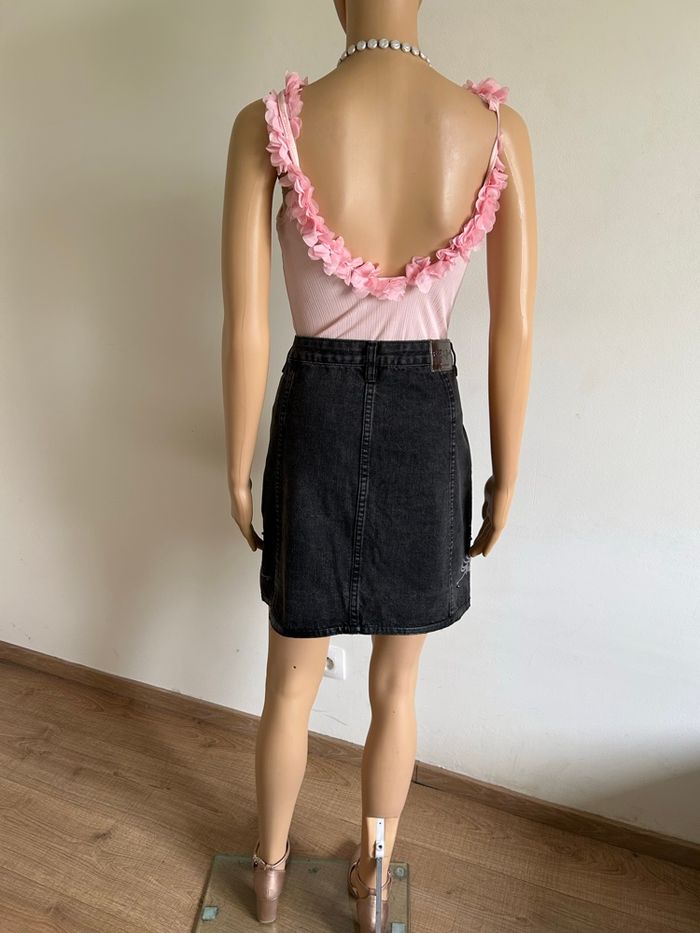 Jupe noire neuve en jean Desigual taille 34 (taille très grand) - photo numéro 6