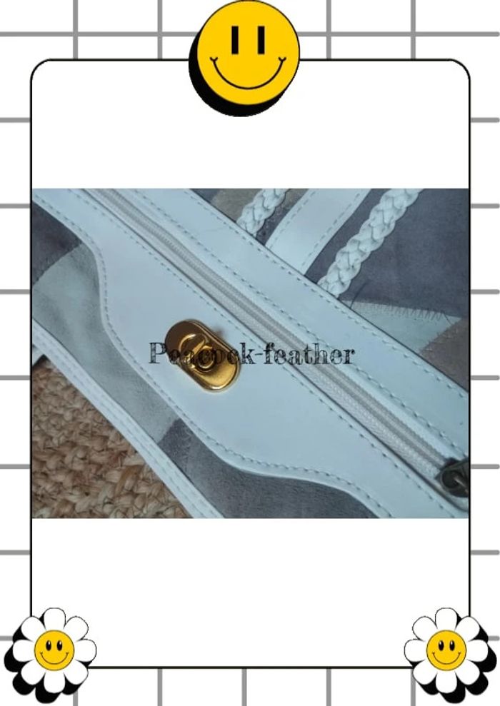 Sac à main cuir patchwork avec porte monnaie - photo numéro 11