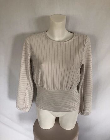 Blouse manches longues texturée gris perle H&M taille S / 36 38 comme neuve