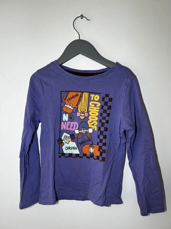 T-shirt manches longues violet skateboard - Kiabi - Taille 6 ans