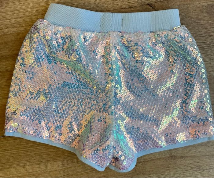 Short à Sequins Bleu Brillant Fille Taille 2/3 ans Short Primark - photo numéro 2