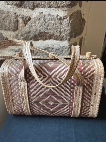 Jol sac à main en paille Vintage  Beige , marron