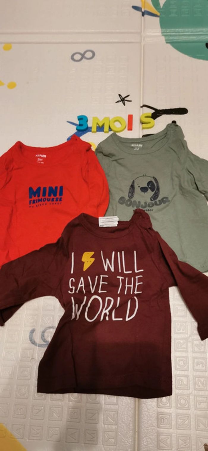 Lot 3 tee shirt manches longues