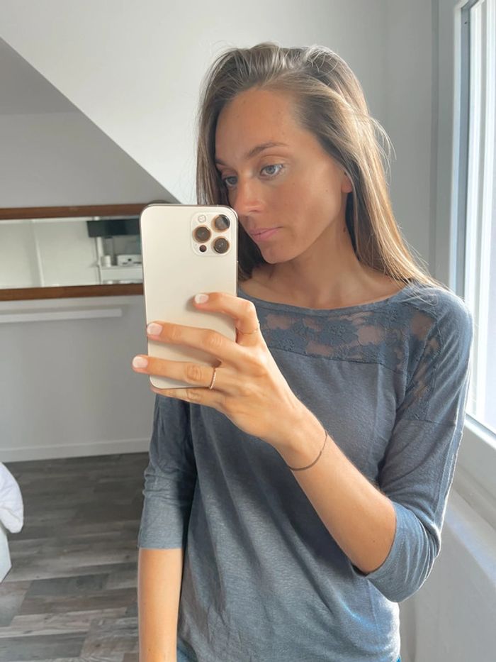 🌟 Haut Etam en lin avec dentelle neuf avec étiquette - photo numéro 5