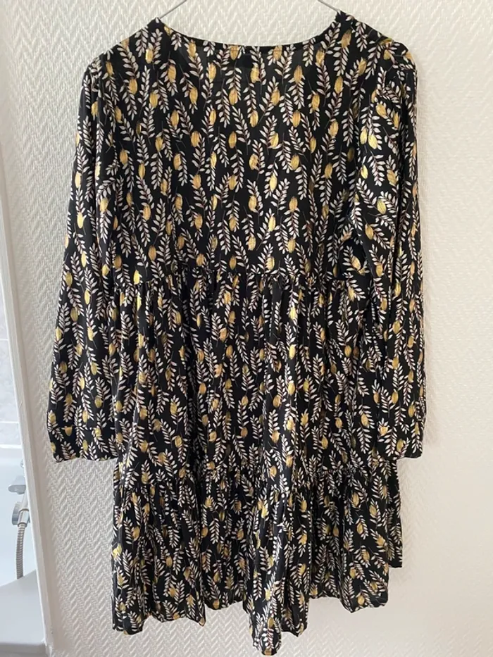 Robe manches longues noir et doré taille S/M - photo numéro 2