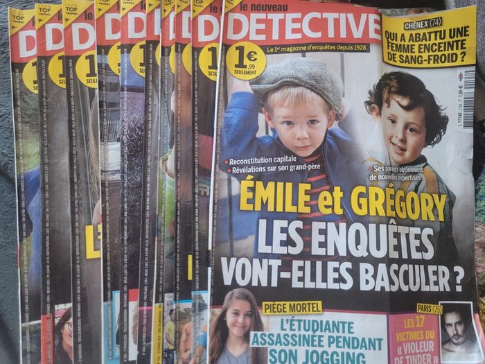 Lot de 10 magazines le nouveau detective