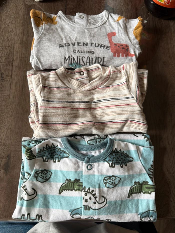 Lot de 3 pyjamas coton 1 mois