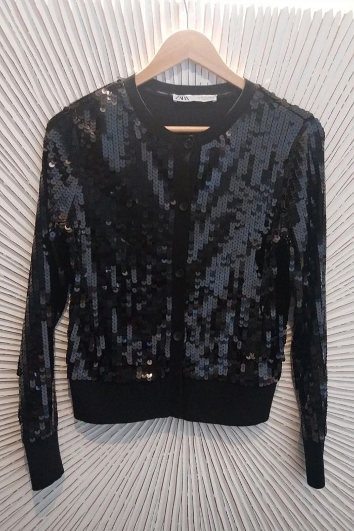 Veste à paillettes noir pour soirée