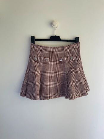 Jupe plissée carreaux rouges Maje