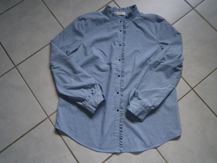 Chemisier ML rayé bleu/blanc PROMOD Taille 40