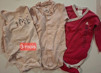 Lot bodies fille manches longues