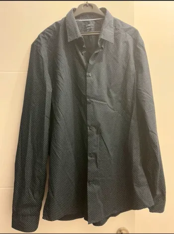 Chemise Bleue Marine à Pois