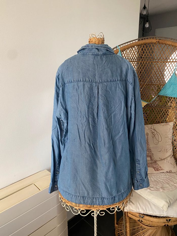 Blouse chemise jeans Bréal taille M manches longues avec strass - photo numéro 8