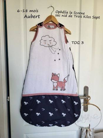 Gigoteuse trois kilos sept Aubert 6/18 mois 80cm Tog 3