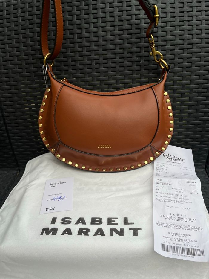 Sac Isabel Marant Oskan Moon - Cognac