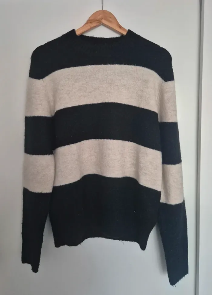 Pull à rayures noir et beige - Kiabi - photo numéro 3