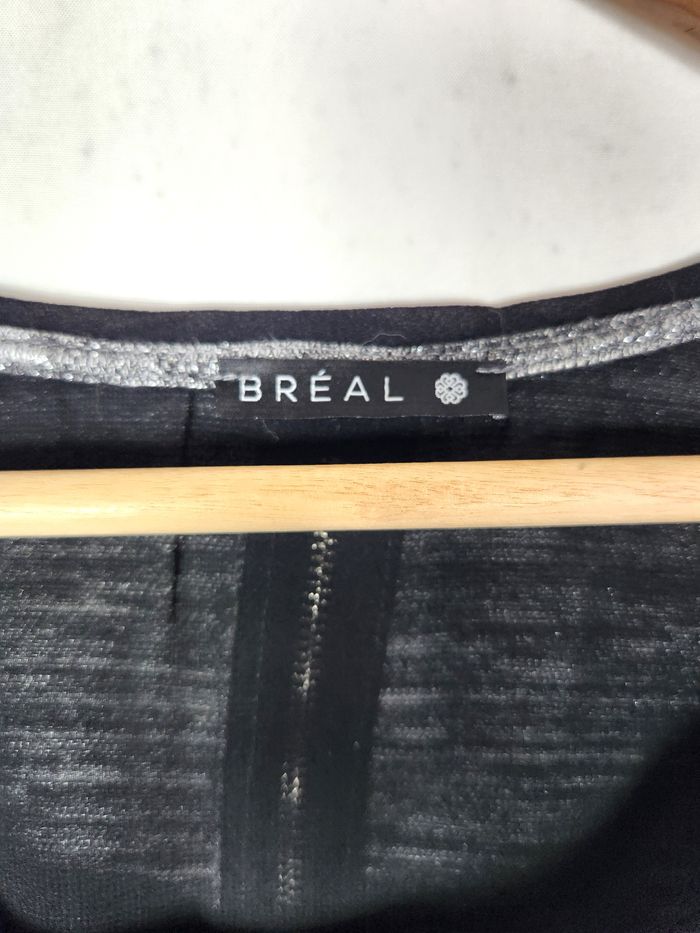 Pull Léger Bréal Noir & Gris Manches Longues - Taille M - Zip au Dos - photo numéro 3