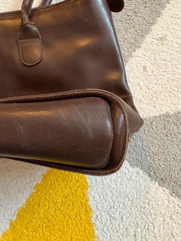 Sac à main en cuir marron vintage - photo numéro 4