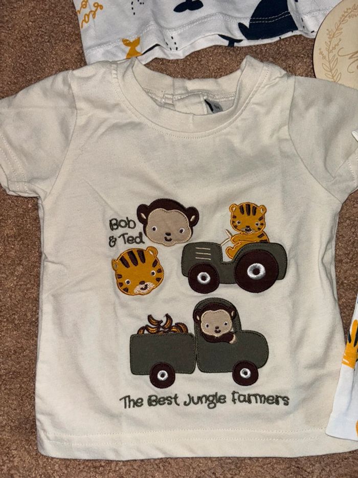 Lot Tee shirt été 6 mois animaux jungle - photo numéro 4